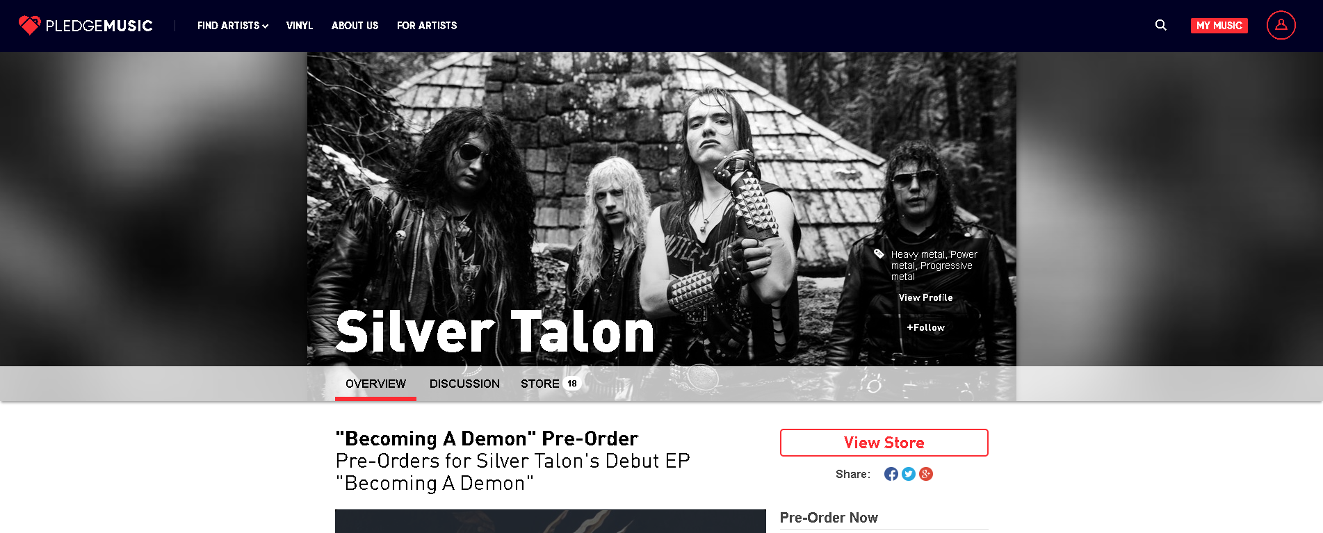 Silver Talon Pledge Music Store
